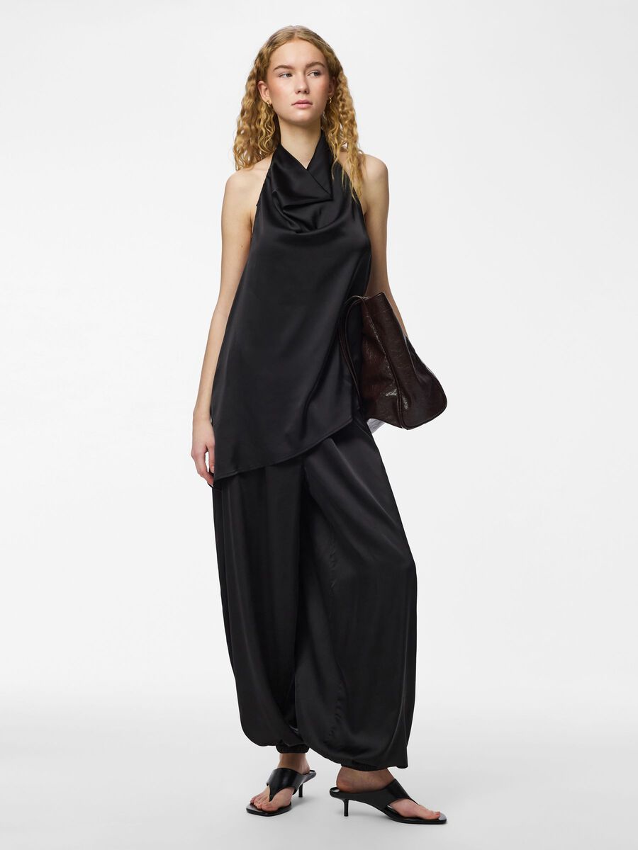 Festa Satin Balloon Pants (Black)