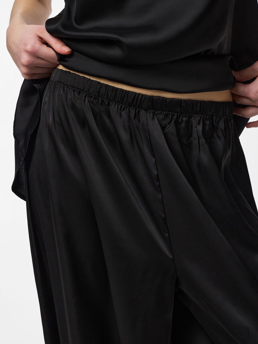 Festa Satin Balloon Pants (Black)