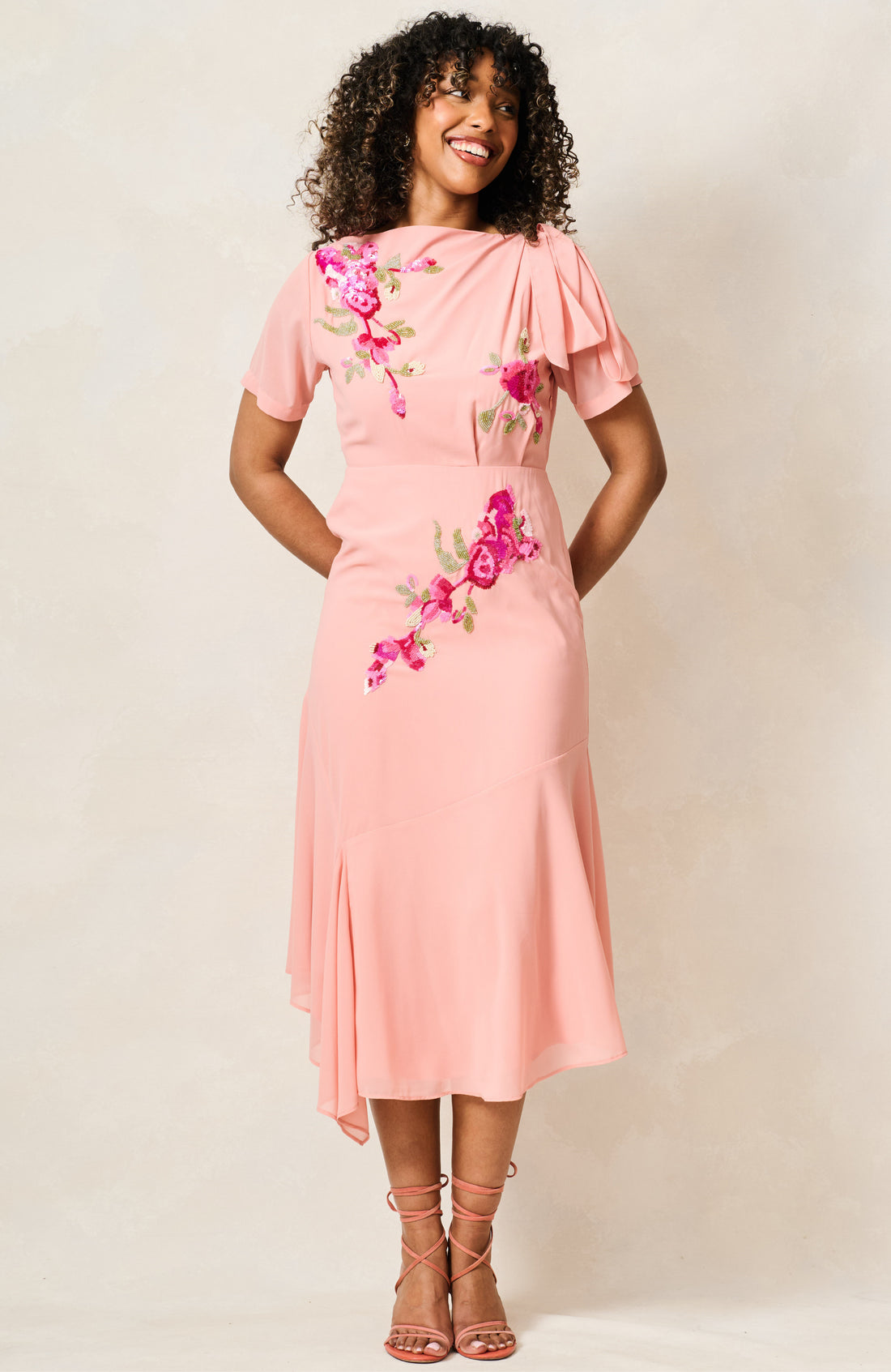 sienna bow midi dress The Sienna-Mae Midi Dress (Pink) | Love Cherish