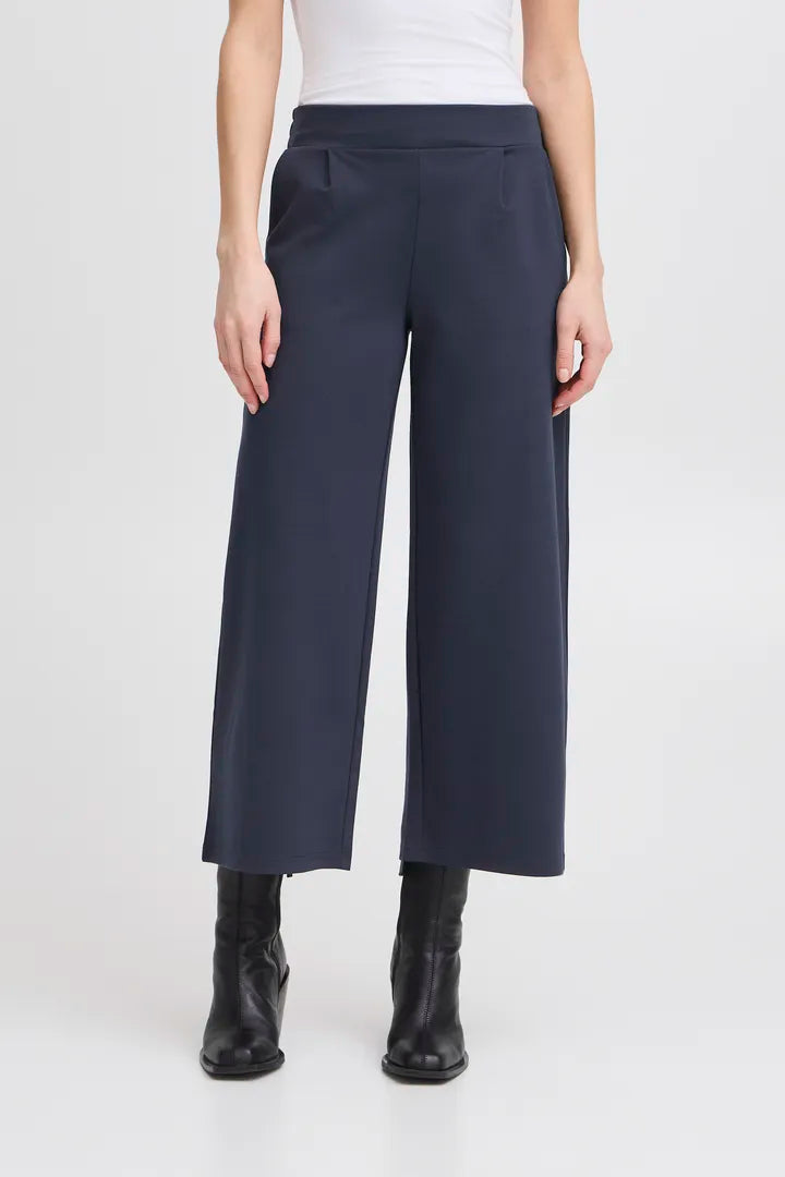 Kate Cropped Wide Leg Pants (Total Eclipse)
