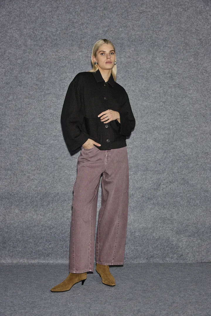 Leah Barrel Leg Jeans (Ruby Wine)