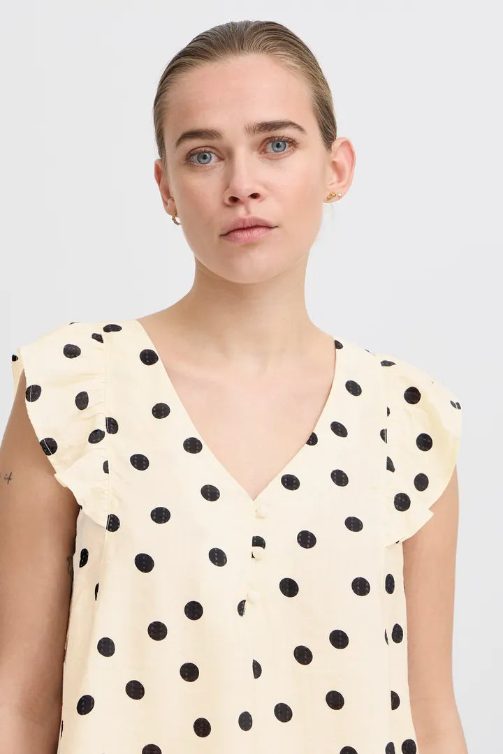 Dita Sleeveless Top (Birch Dot)