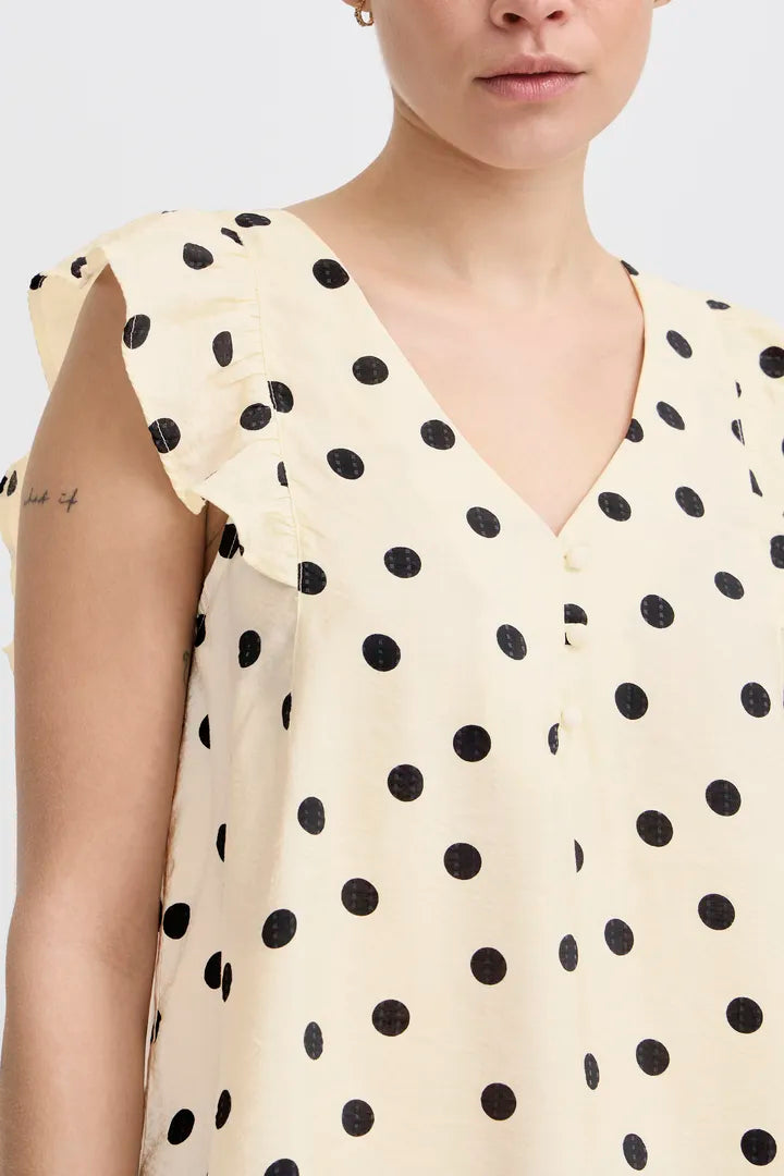 Dita Sleeveless Top (Birch Dot)