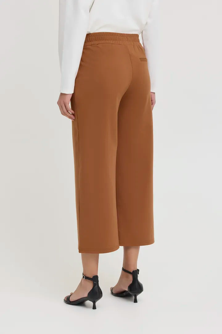 Kate Cropped Wide Leg Pants (Brown Patina)