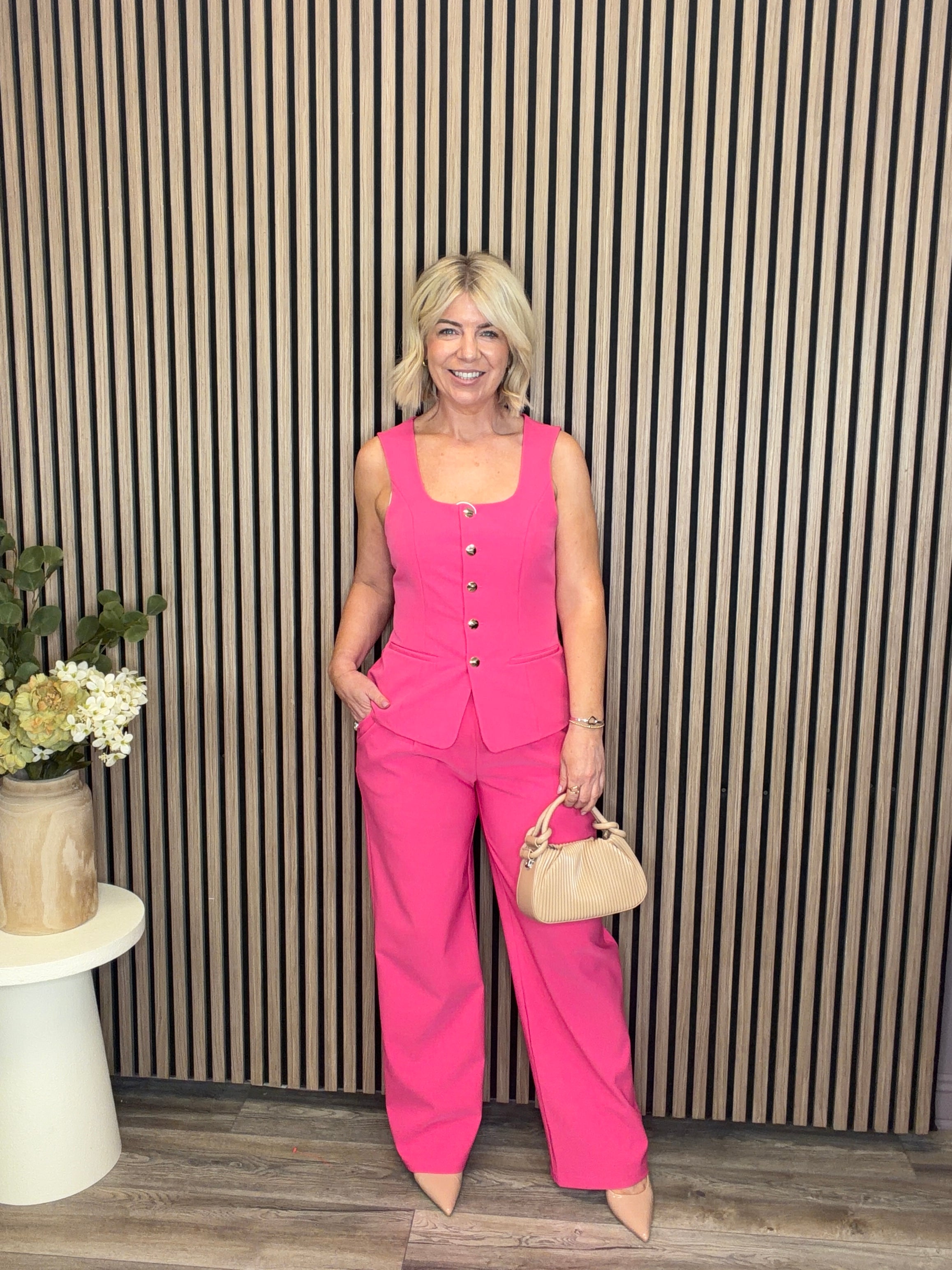 Jo Tailored Trousers (Fuchsia)