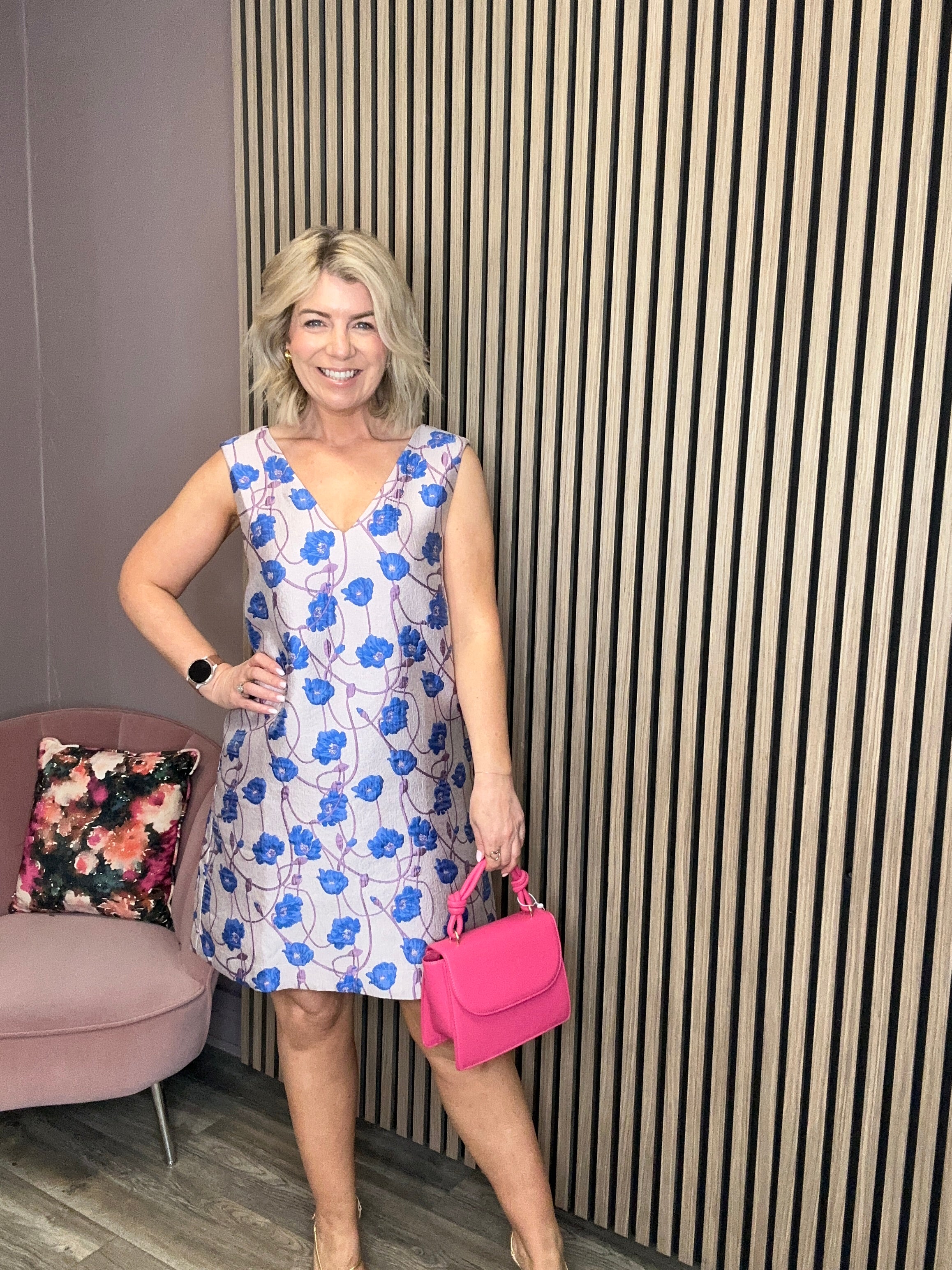 Claudine Mini Dress (Lilas/Dazzling Blue)