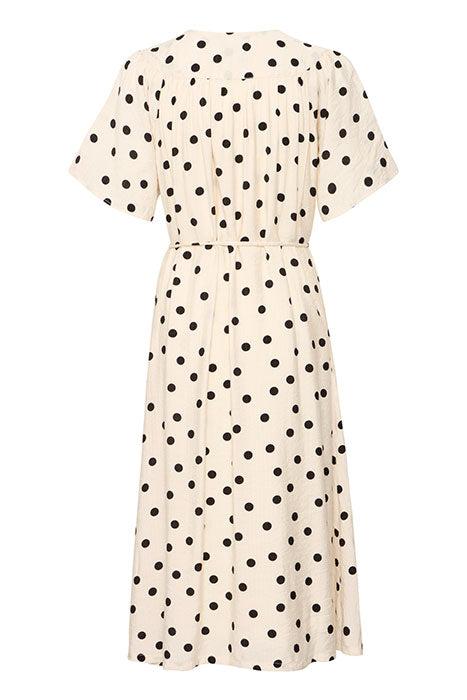Tabita Short Sleeve Midi Dress (Birch Dot)