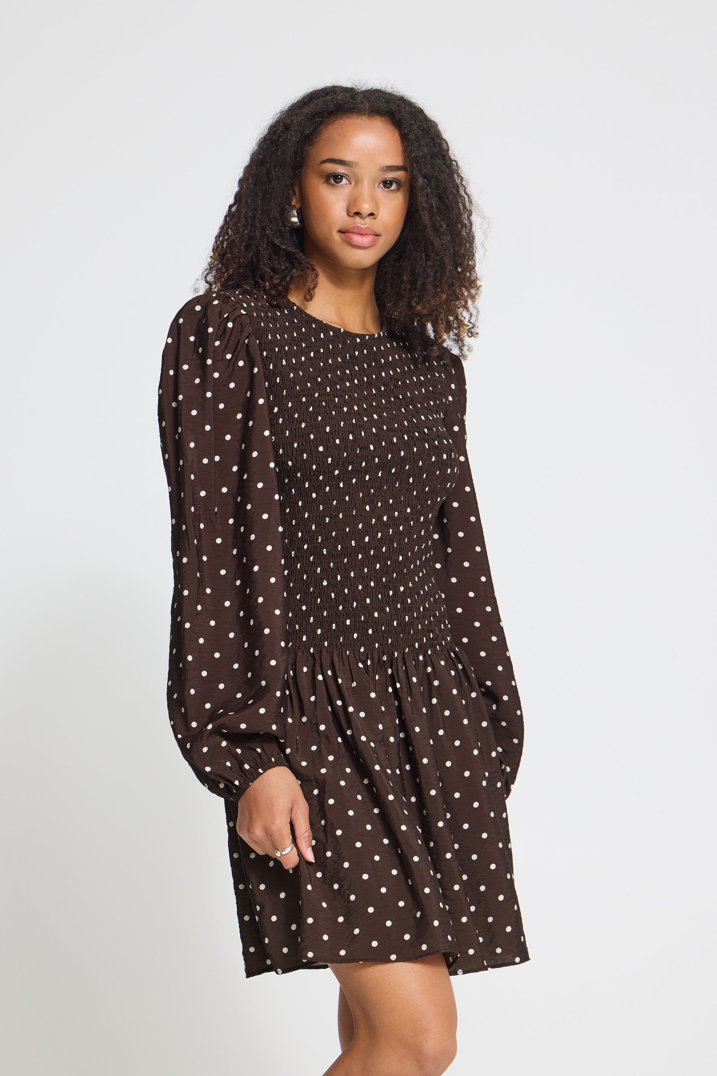 Orna Mini Dress (Coffee/Birch)
