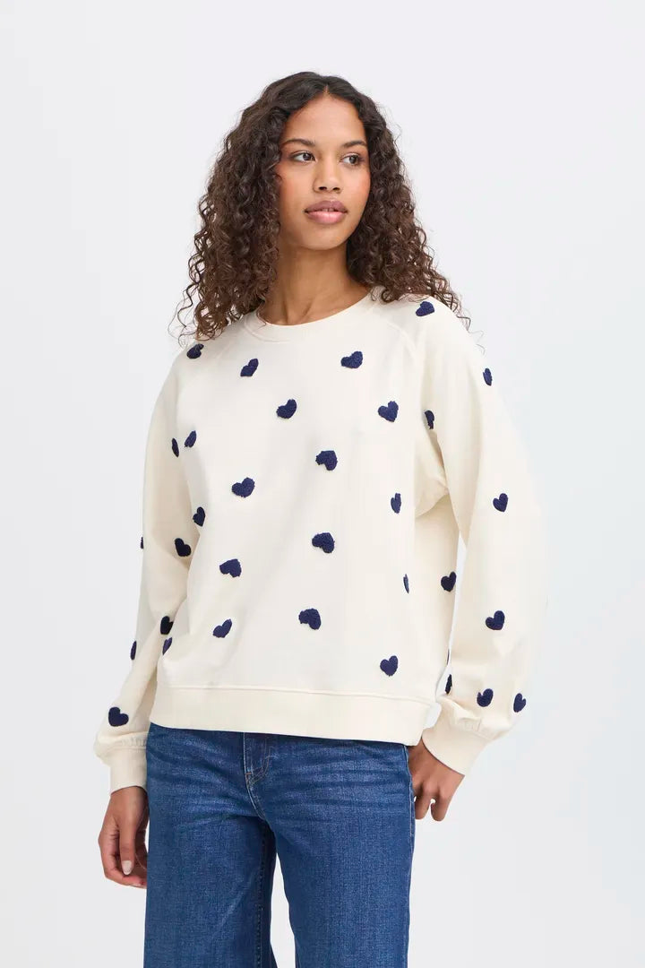 Sura Sweatshirt (Cream/Patriot Blue)