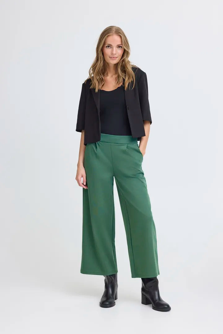 Kate Cropped Wide Leg Pants (Pineneedle)