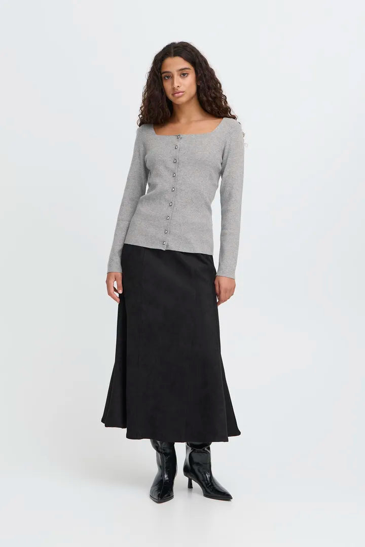 Clarisa Knit Top (Grey Melange)