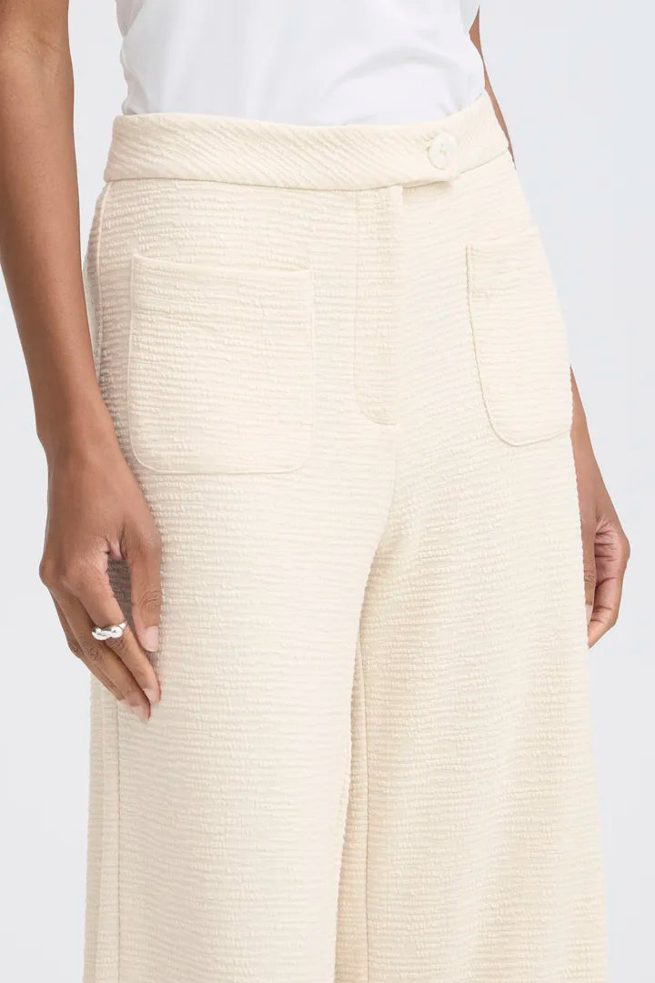 Lumi Wide Leg Cropped Pants (Almond Milk)