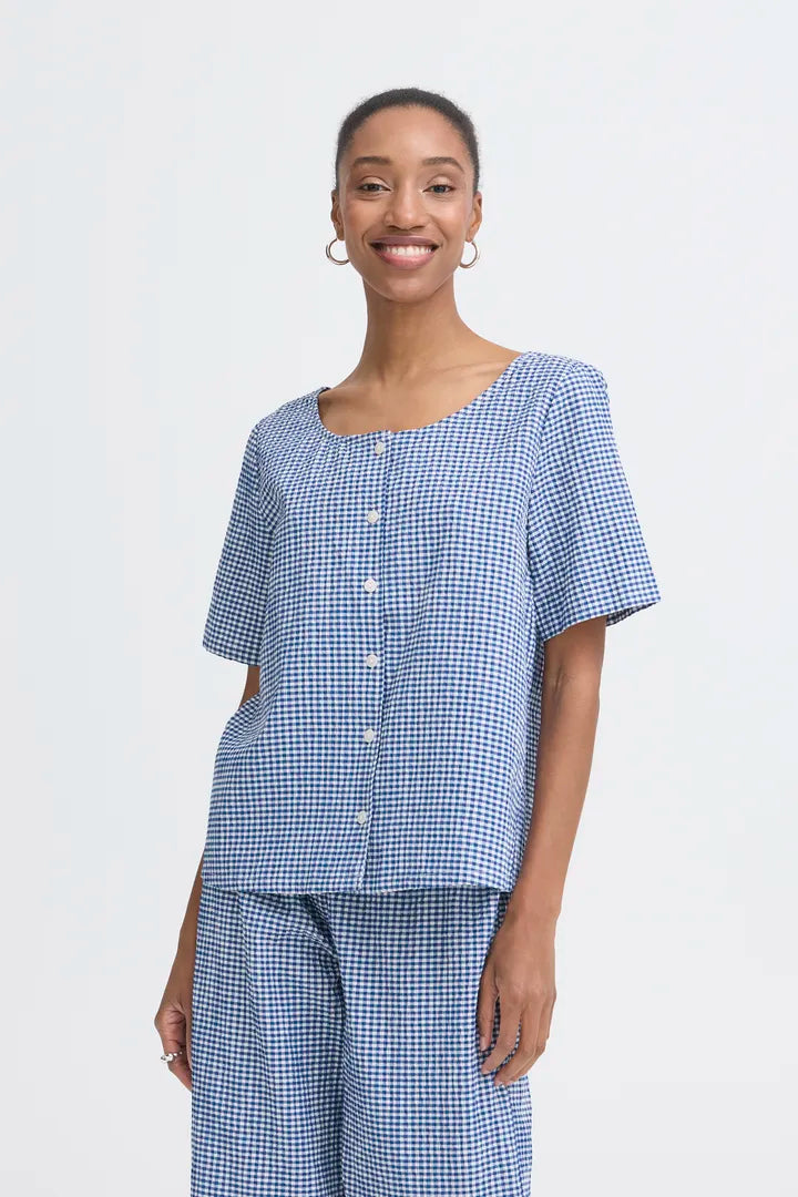 Jimma Top (Blue/White Check)