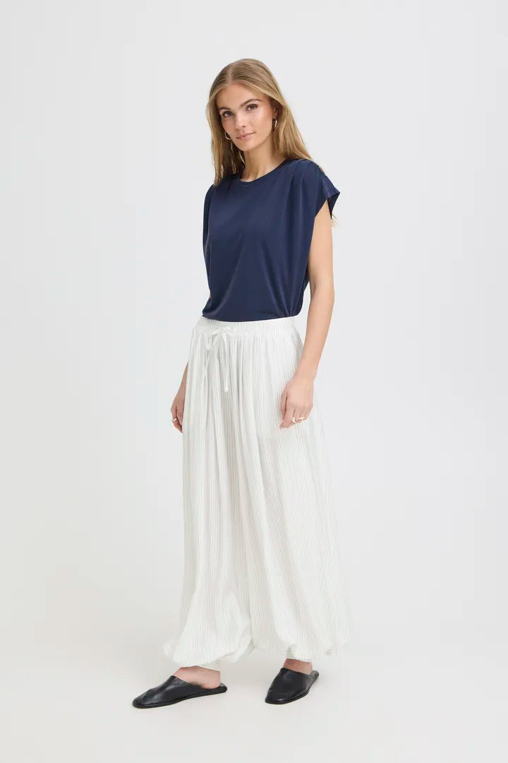 Hetta Balloon Pants (Cloud Dancer/Blue Stripe)