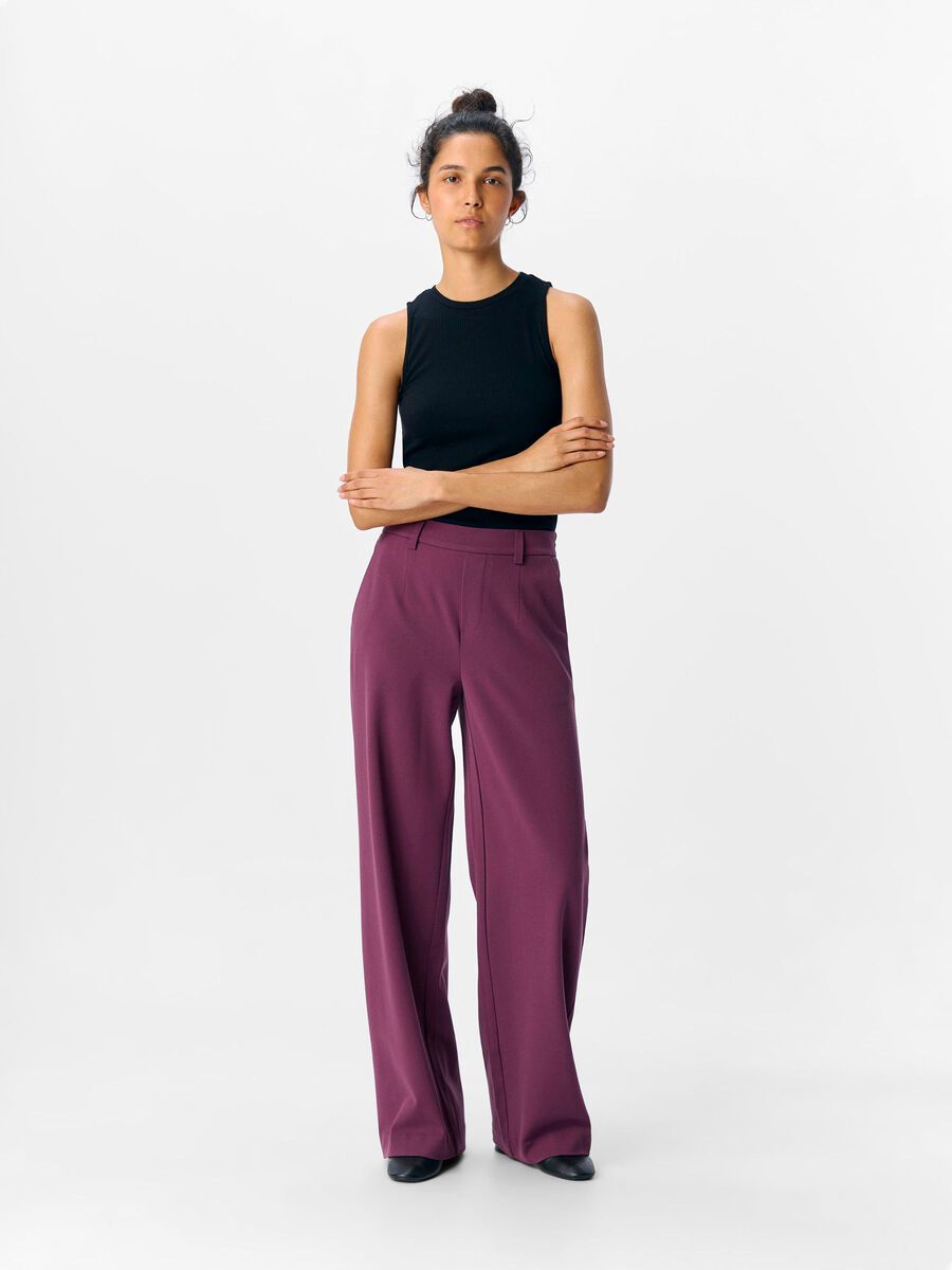Lissey Wide Leg Pants (Mauve Wine)