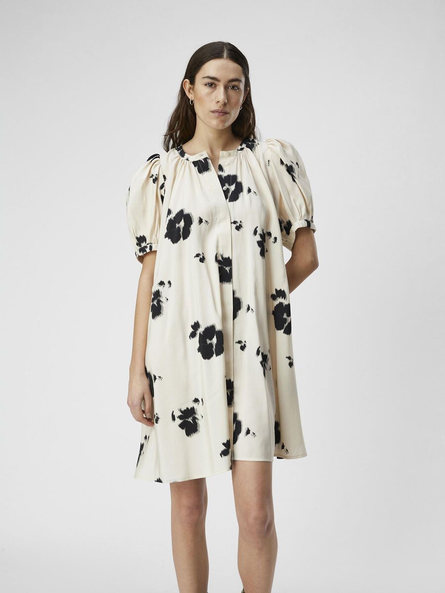 Jeanie Mini Dress (Sandshell/Flower)