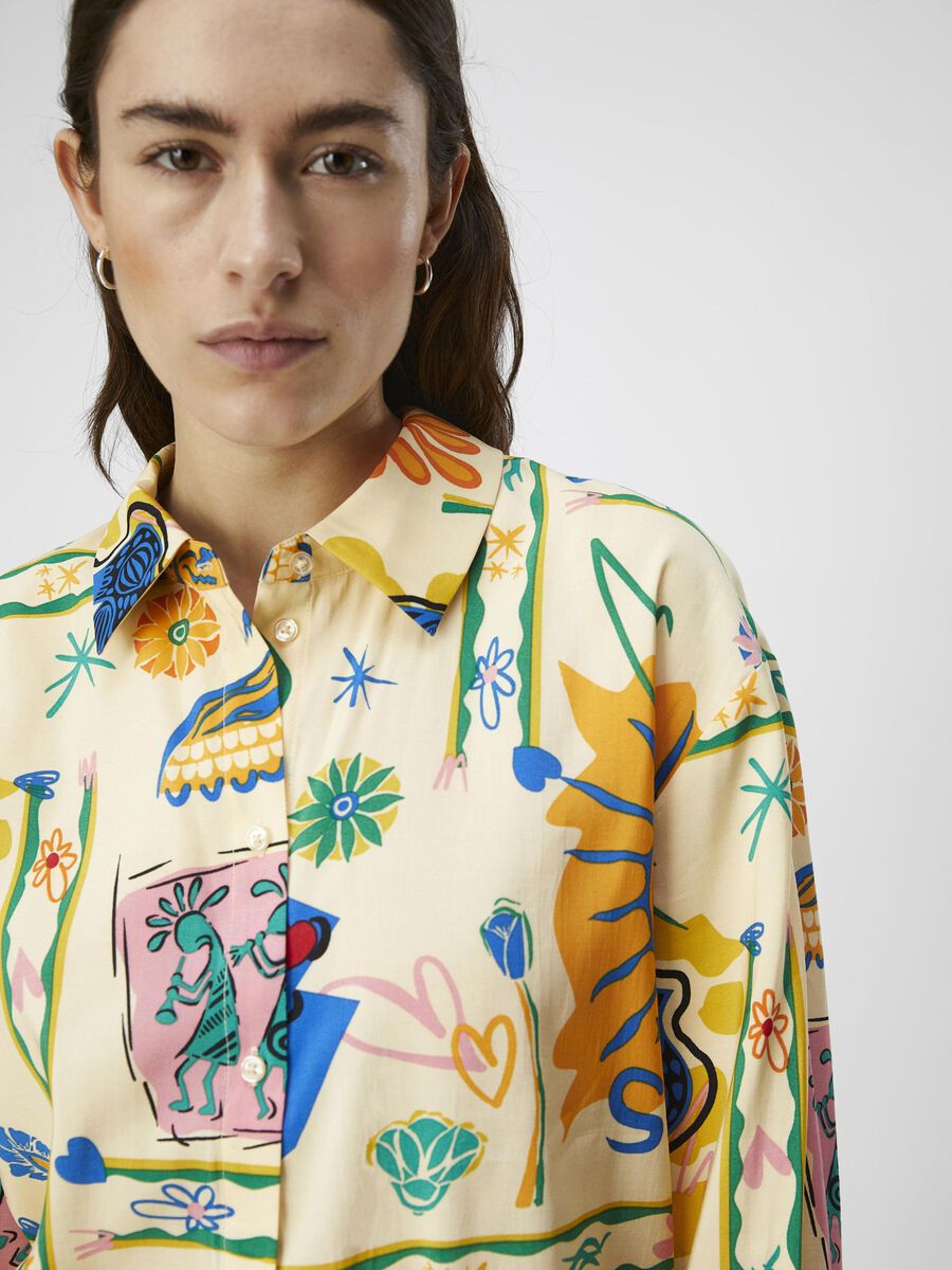Martha Printed Shirt (Sandshell/ Multicolour)