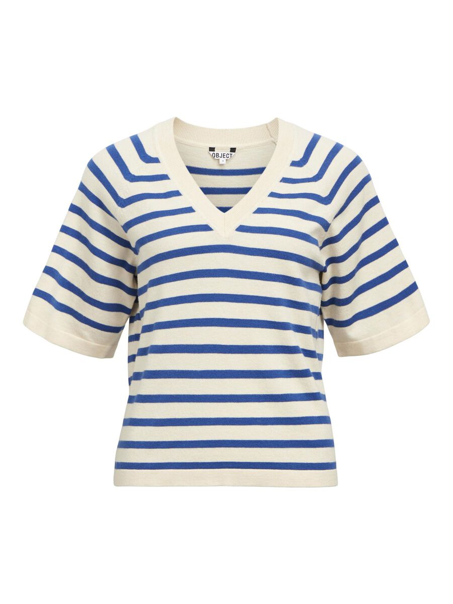 Jocelyn V-Neck Knit Top (Sandshell/Surf)