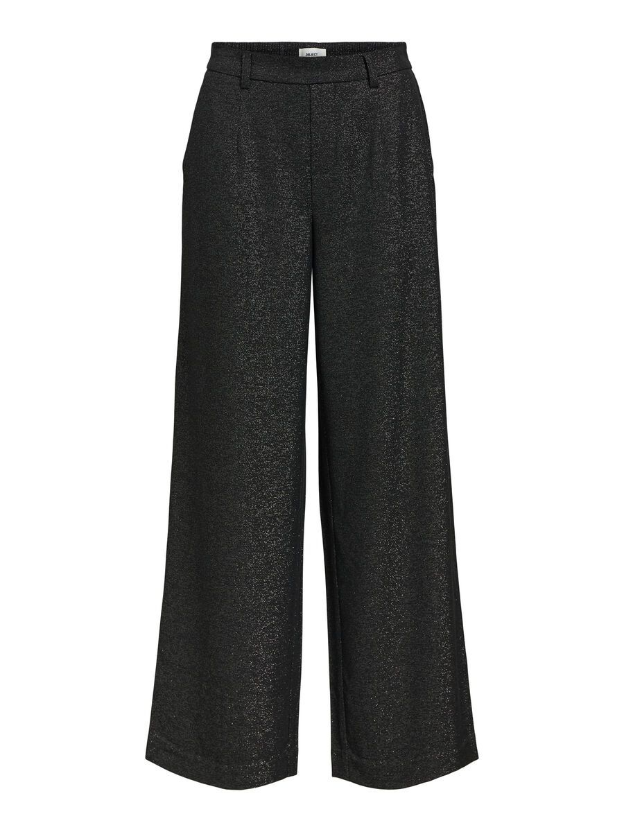 Lyn Wide Leg Pants (Black/Glitter)