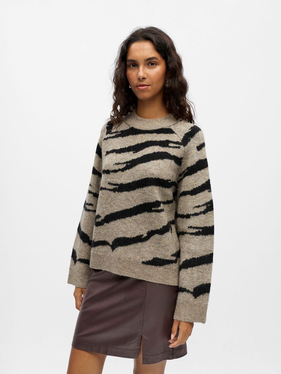 Jocelyn Knit Jumper (Morel/Black Zebra)
