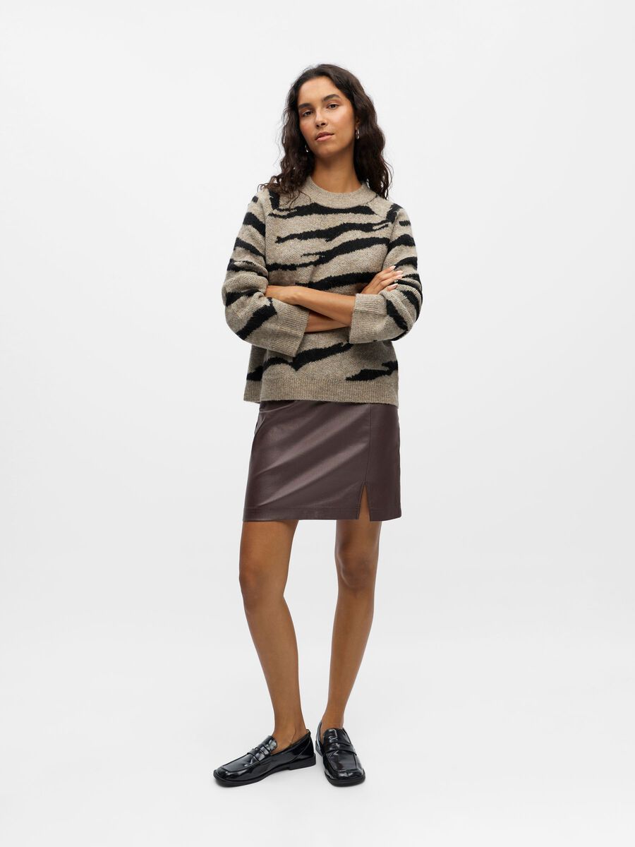 Jocelyn Knit Jumper (Morel/Black Zebra)