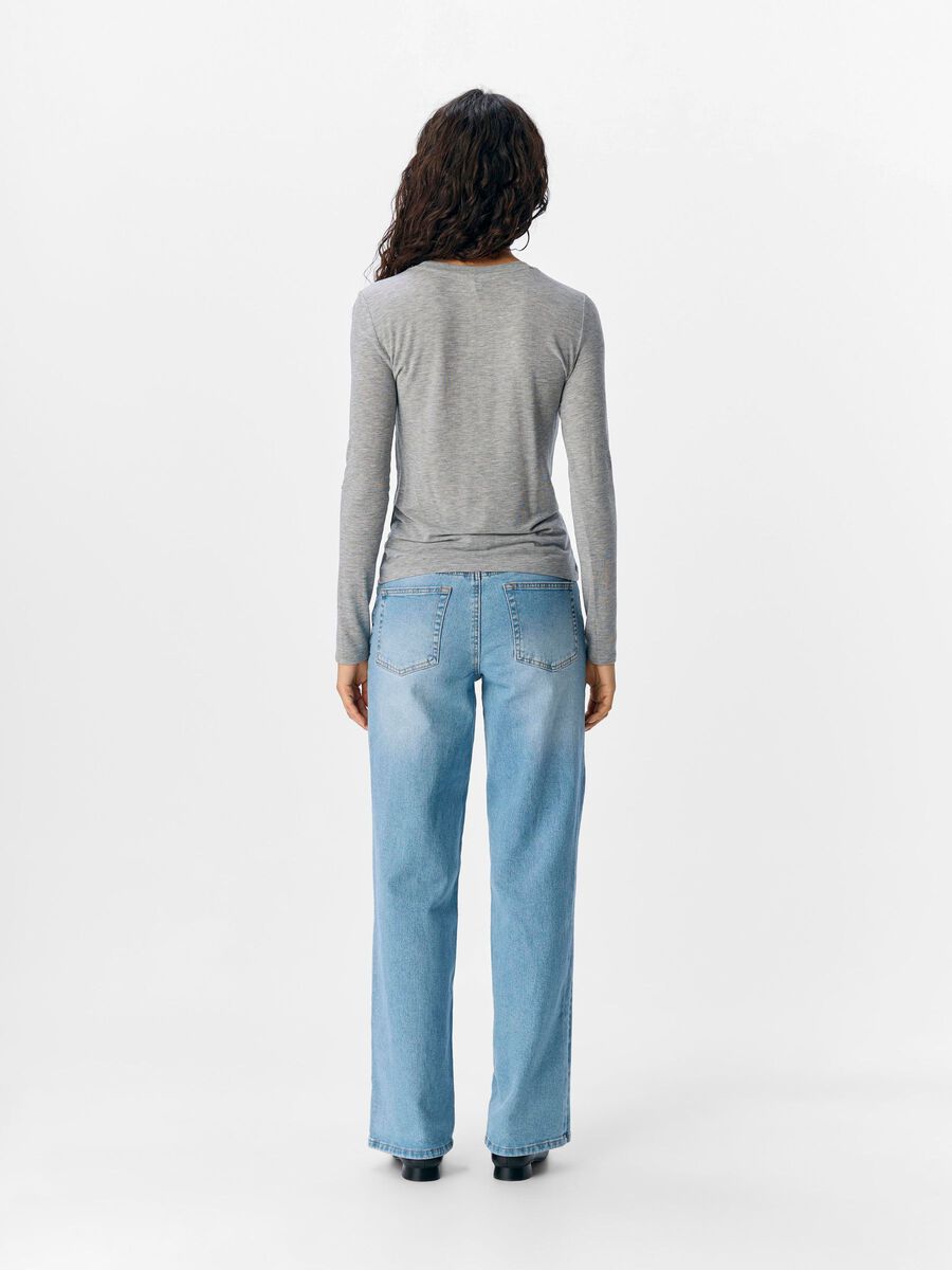 Zoe Long Sleeve Top (Medium Grey)