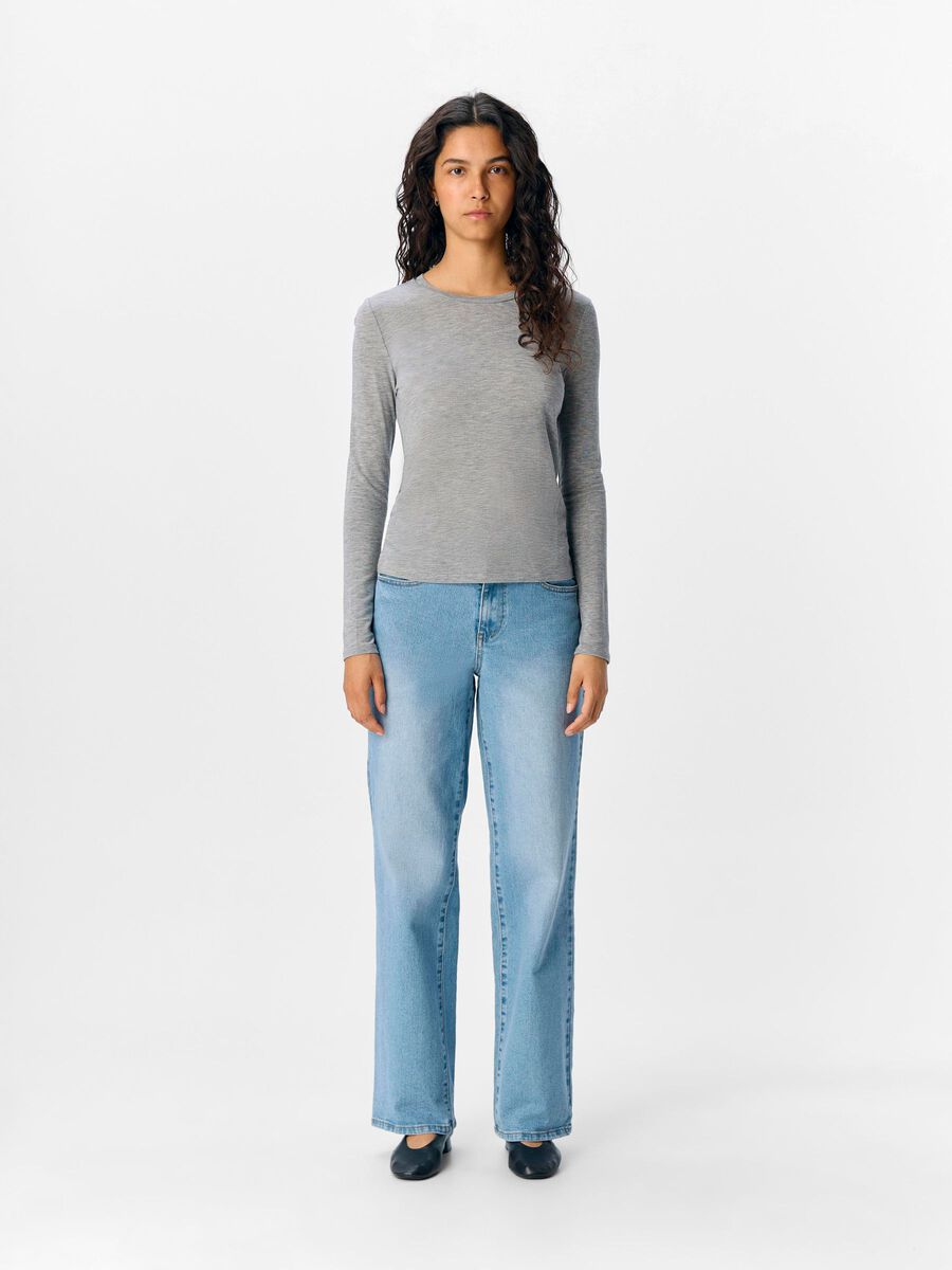 Zoe Long Sleeve Top (Medium Grey)