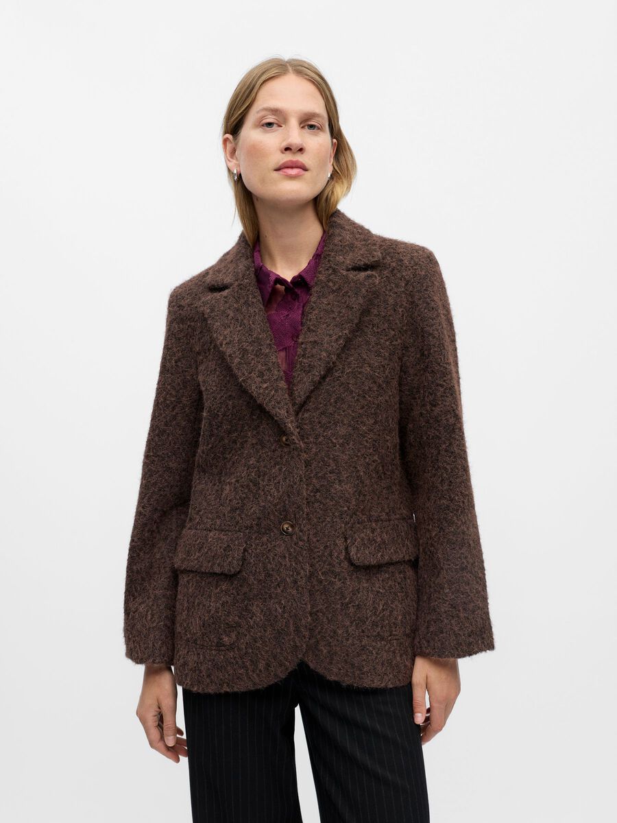Celina Blazer Jacket (Seal Brown/Black Mela)
