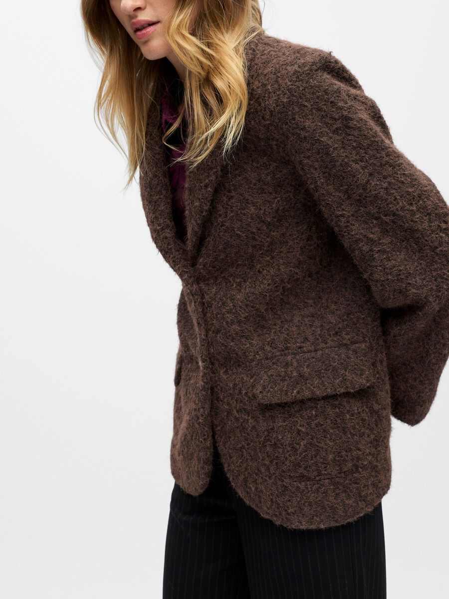 Celina Blazer Jacket (Seal Brown/Black Mela)