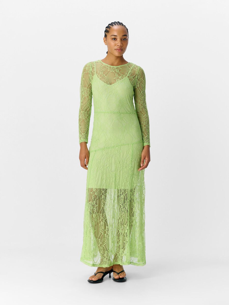 Quinn Mesh Maxi Dress (Lime Green)