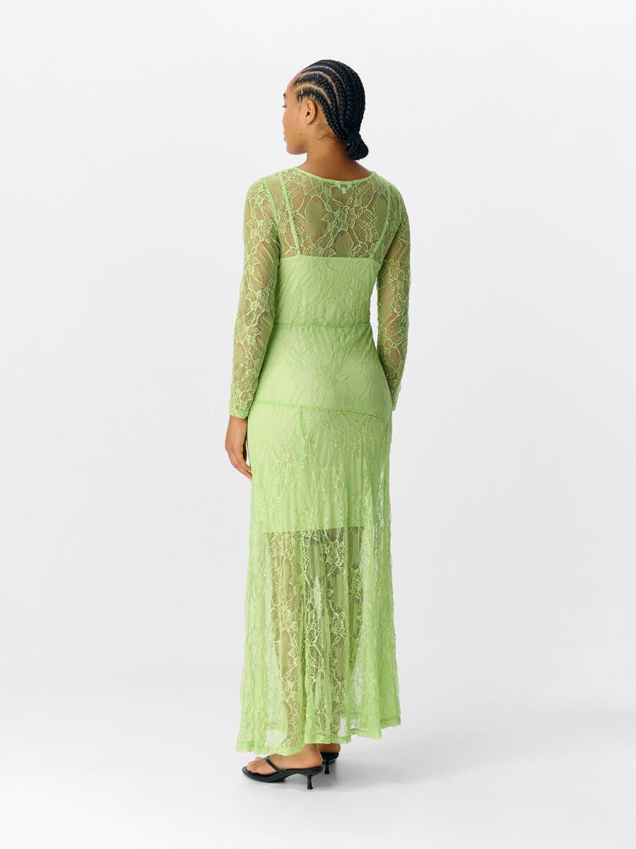 Quinn Mesh Maxi Dress (Lime Green)