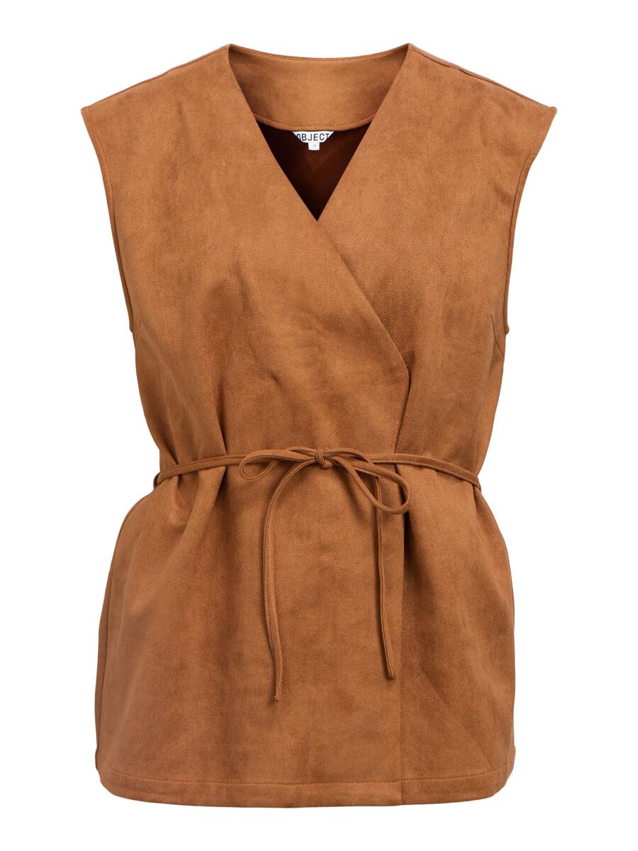 Sonia Faux Suede Waistcoat (Rawhide)