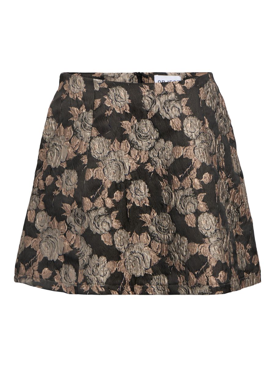 Juno Floral Min Skirt (Black/Brown)