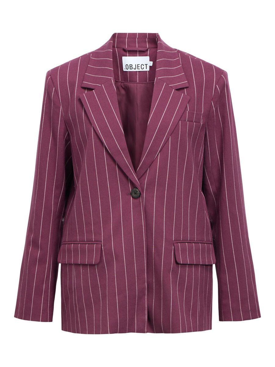 Anika Pinstripe Blazer (Mauve Wine/Pink Lady)