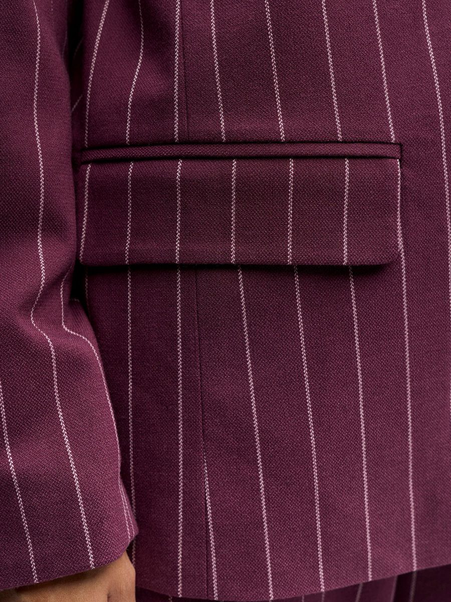 Anika Pinstripe Blazer (Mauve Wine/Pink Lady)