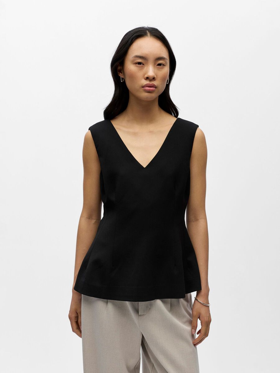Layla Peplum Top (Black)