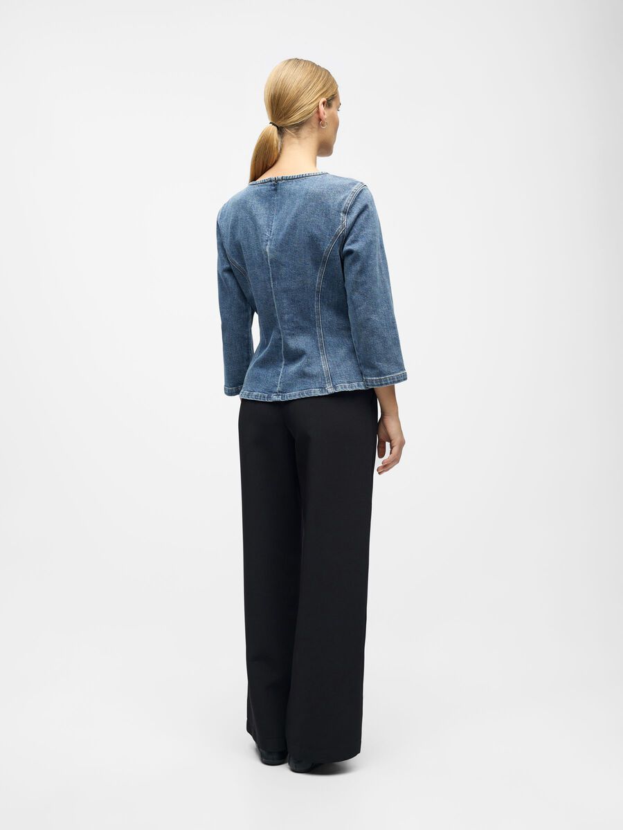 Sara Denim Top (Medium Blue)