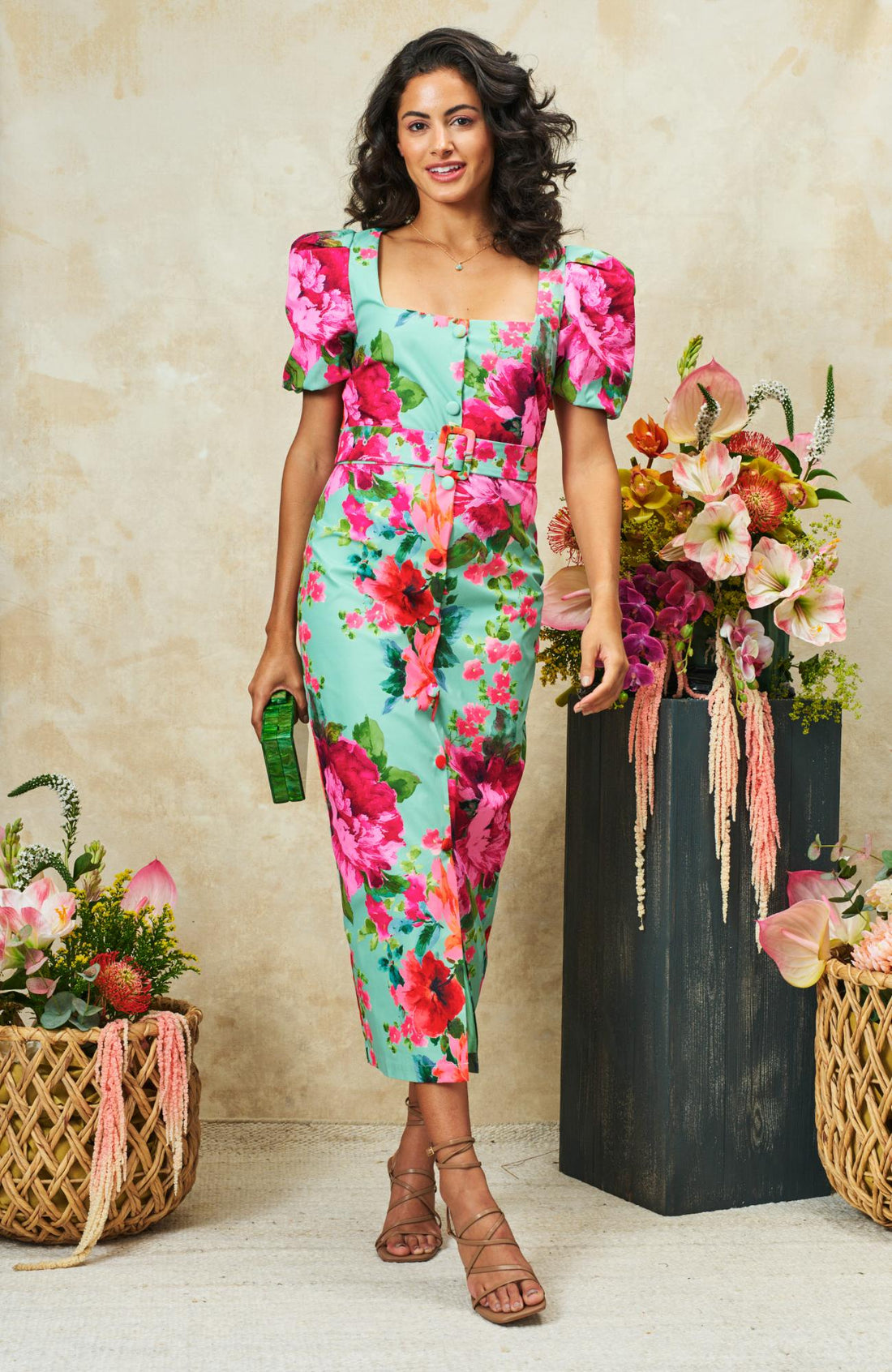 The Rowena Puff Sleeve Pencil Dress (Green) | Love Cherish | Dress The Rowena Puff Sleeve Pencil Dress (Green) | Love Cherish | Dress