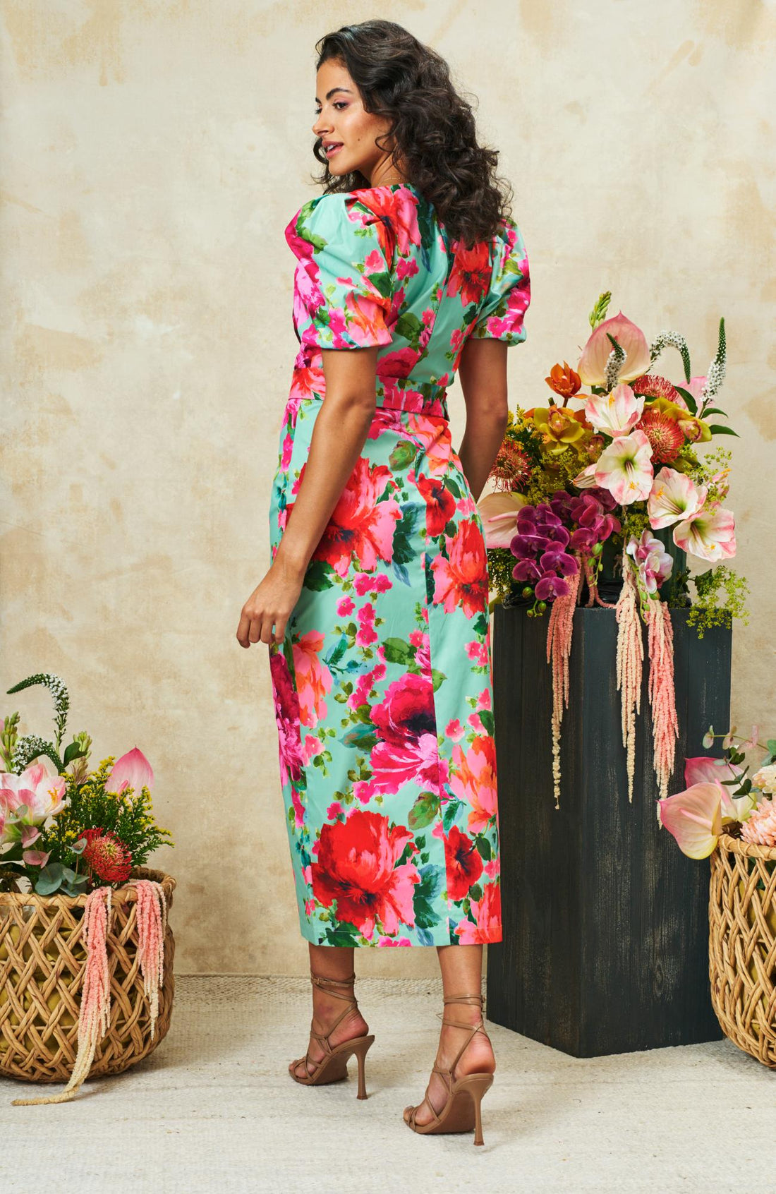 The Rowena Midi Pencil Dress (Green)