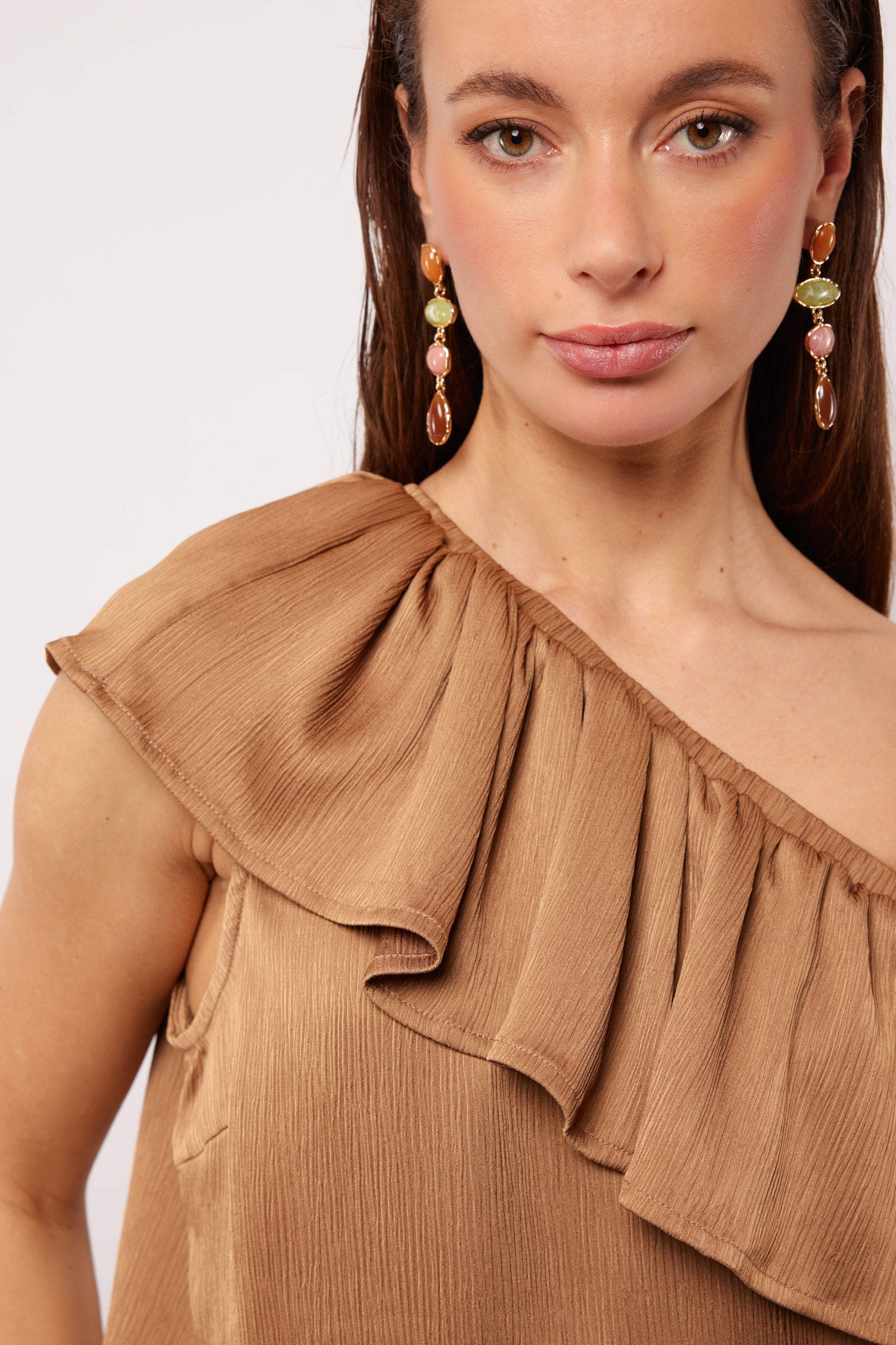 Brean One Shoulder Top (Bronze)