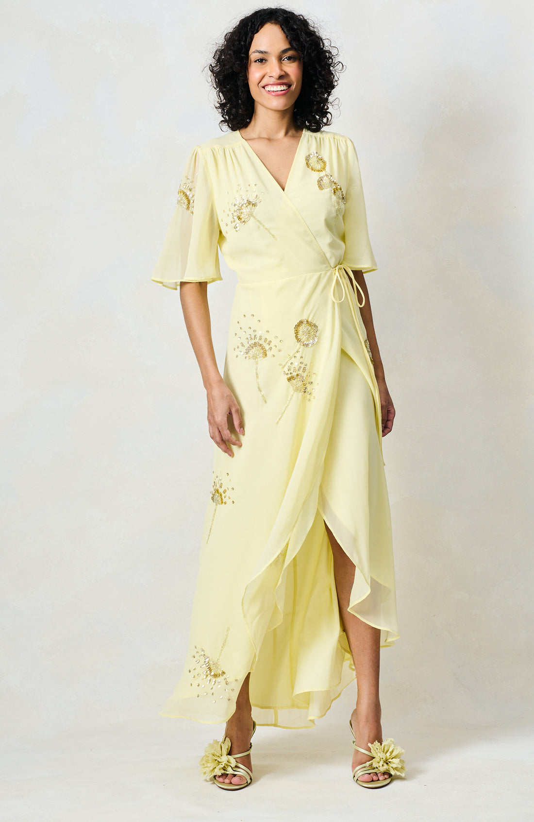 The Joy Maxi Wrap Dress (Yellow)
