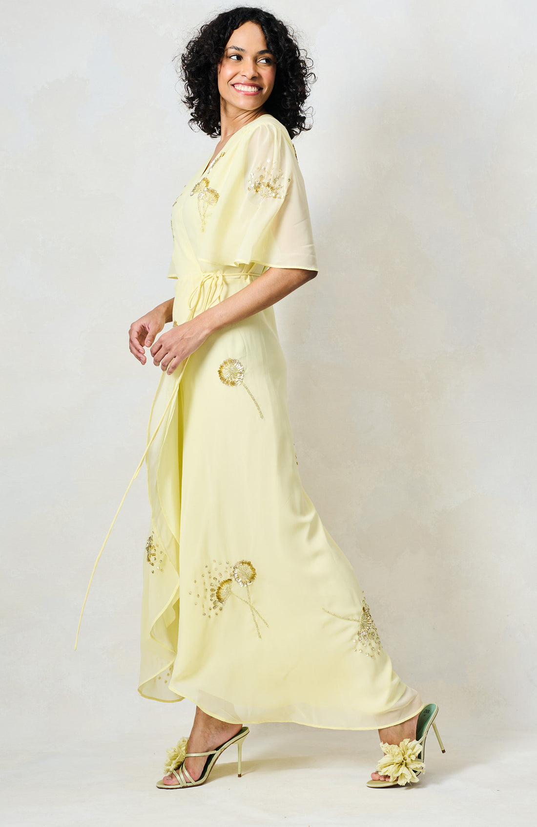 The Joy Maxi Wrap Dress (Yellow)