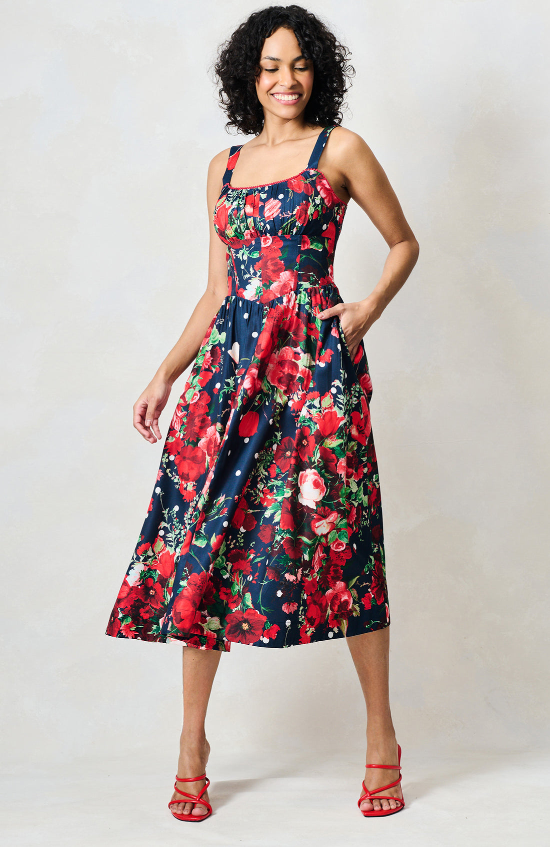 The Leona Strappy Sun Dress (Navy) | Love Cherish