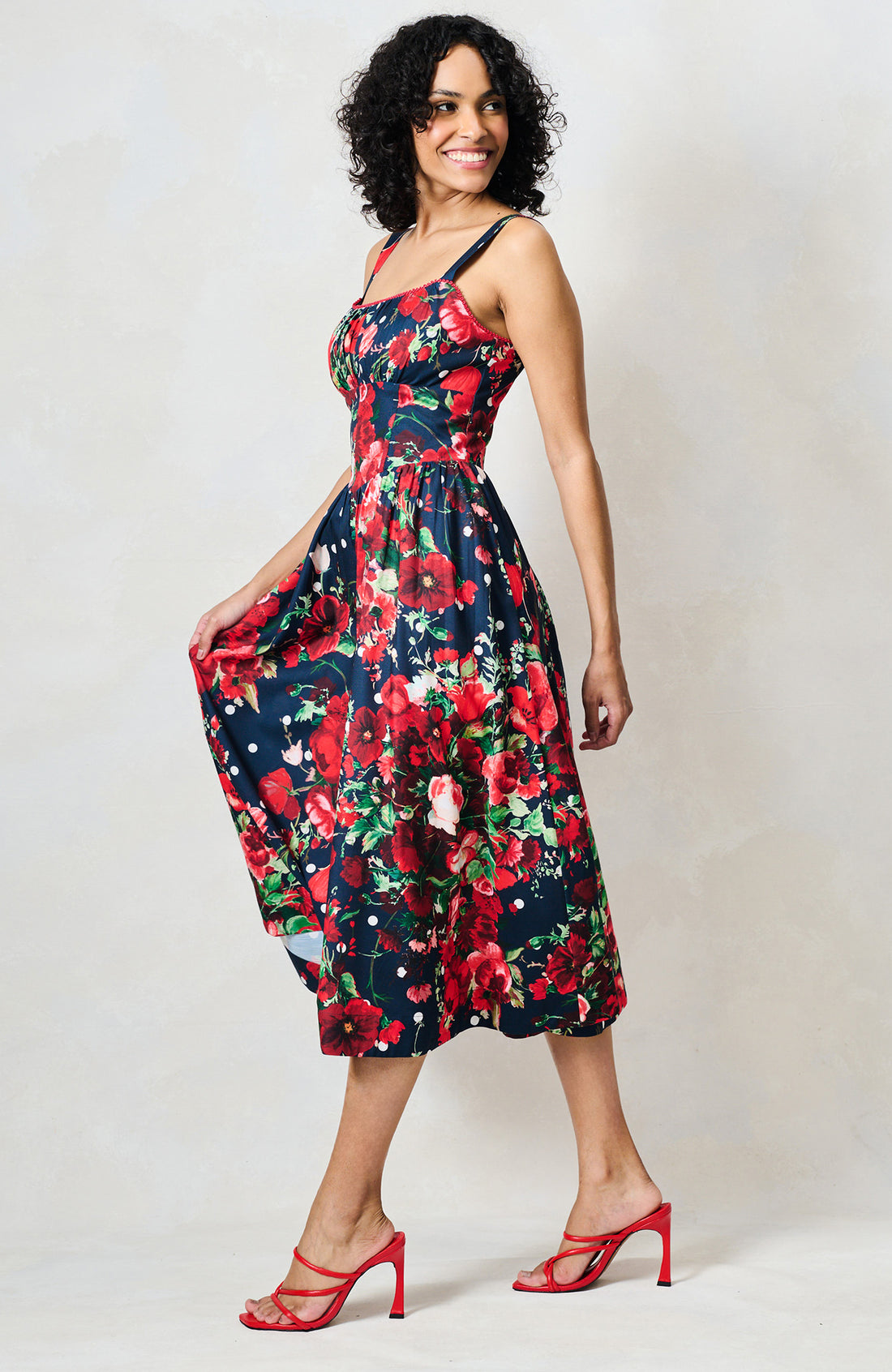 The Leona Midi Dress (Navy)