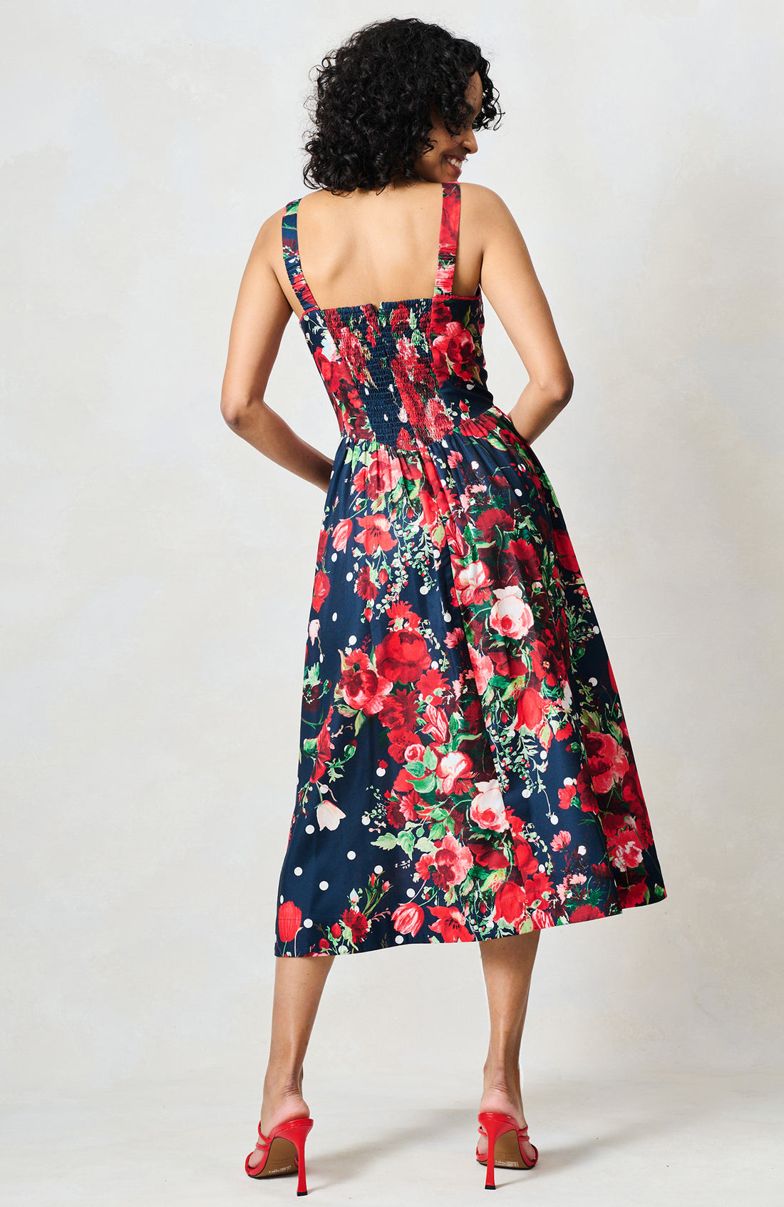 The Leona Midi Dress (Navy)