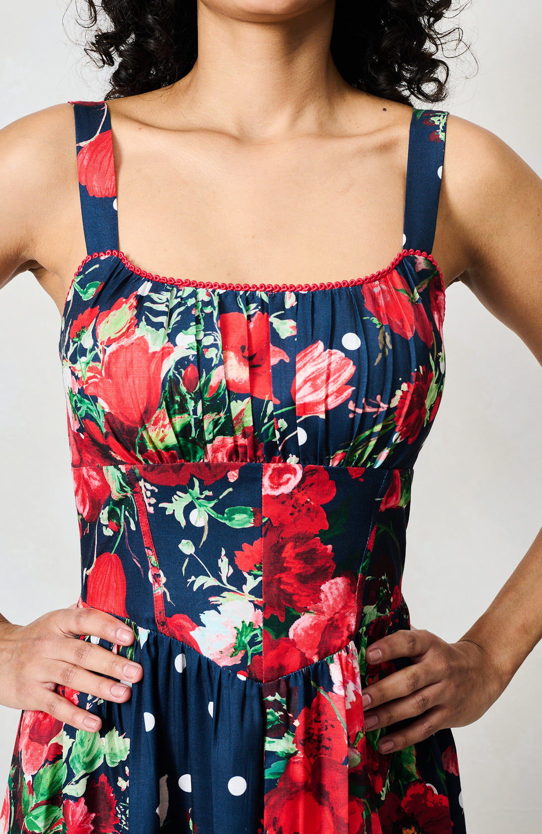 The Leona Midi Dress (Navy)