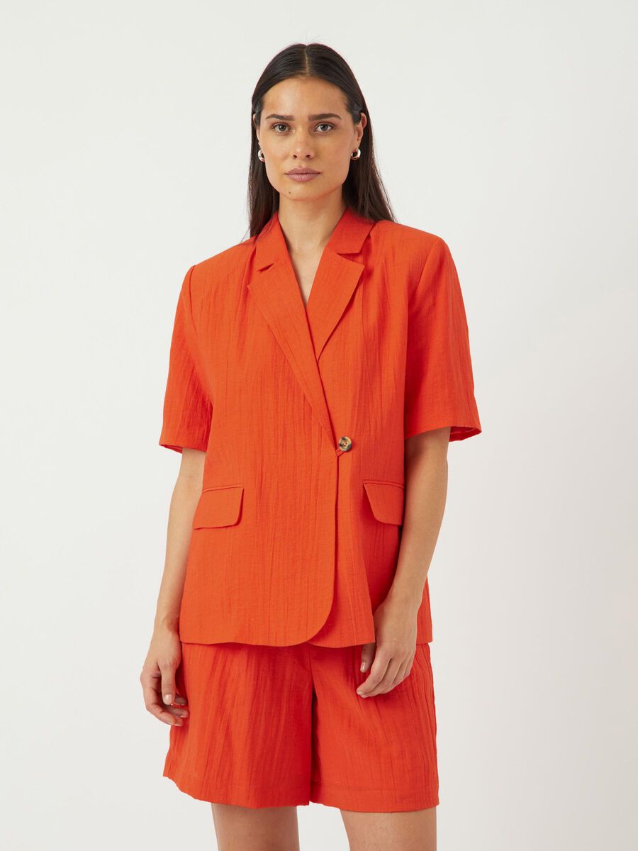 Weston Short Sleeve Blazer (Cherry Tomato)