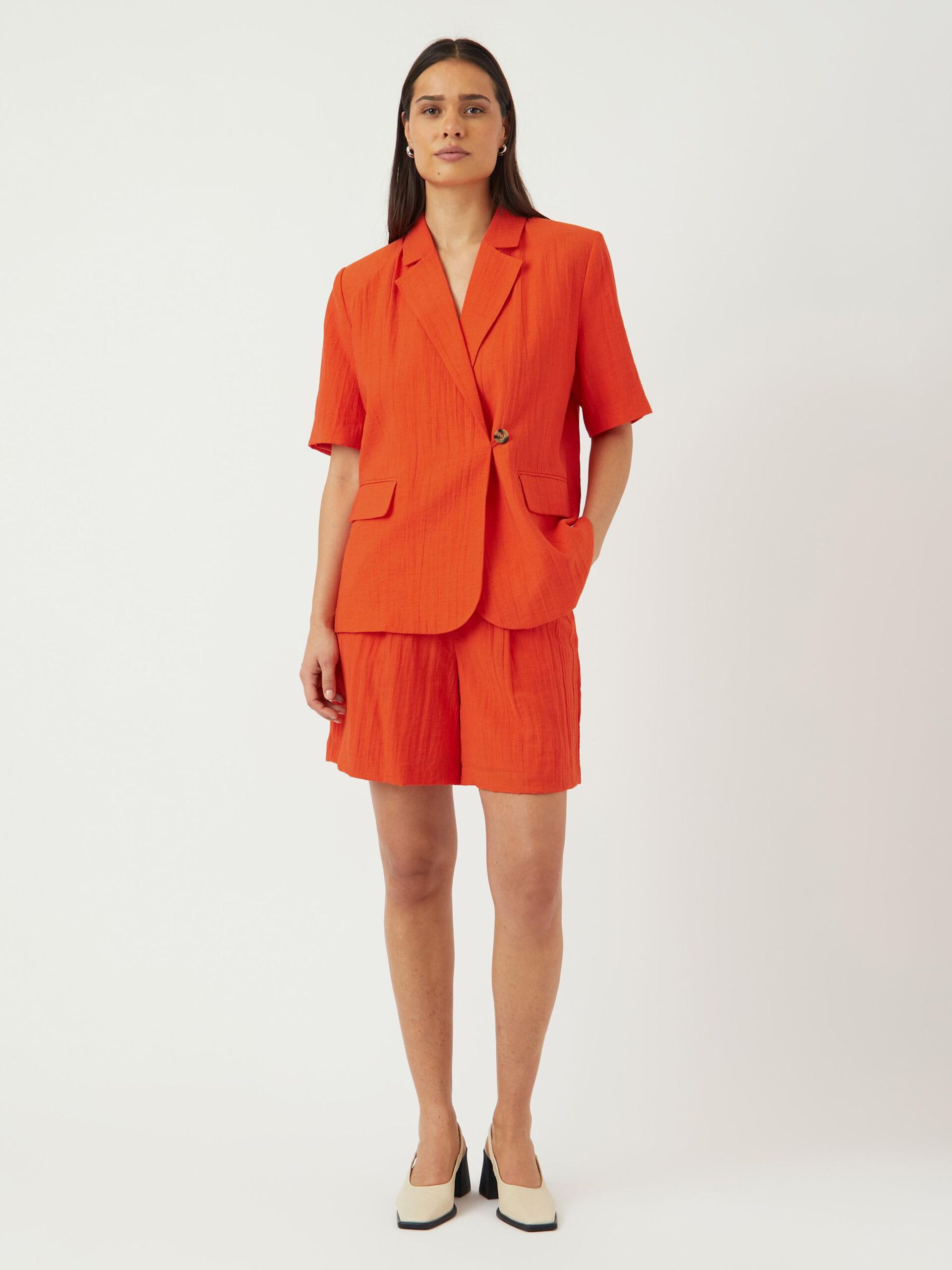 Weston Short Sleeve Blazer (Cherry Tomato)