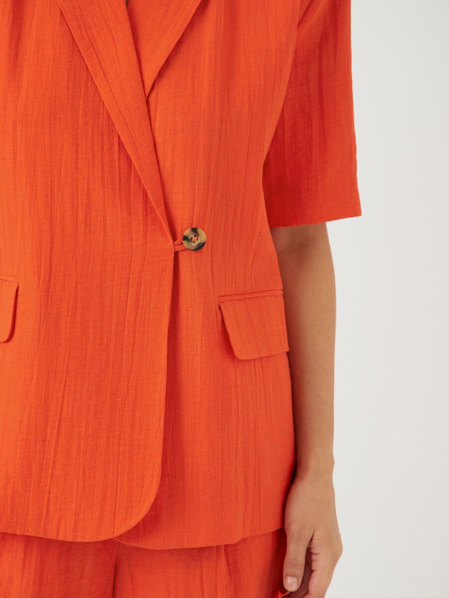 Weston Short Sleeve Blazer (Cherry Tomato)