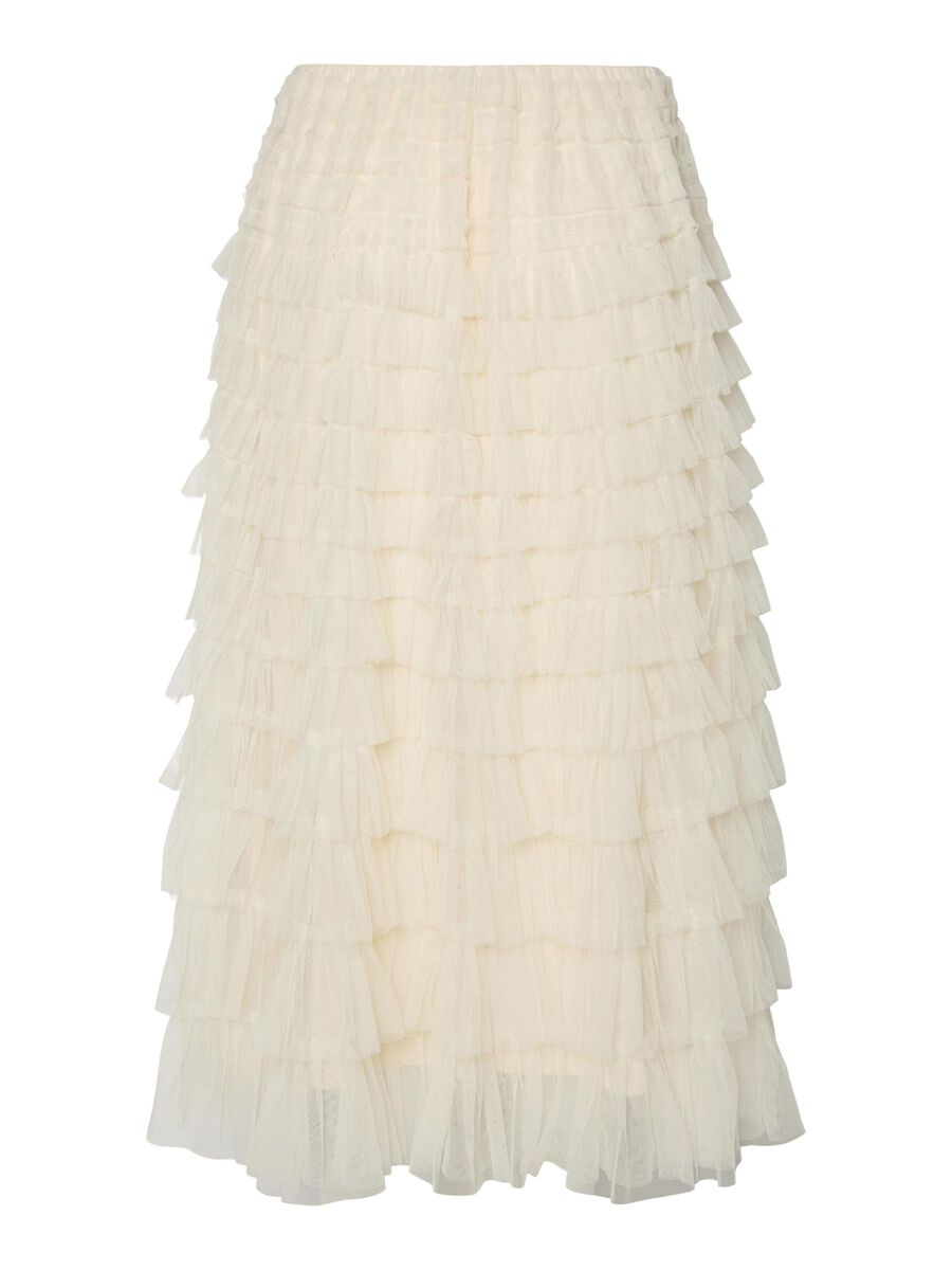 Farely Tiered Tulle Skirt (Gardenia)